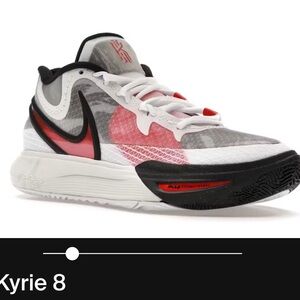 Nike Kyrie 8 White University Red NWOB size 7 youth / 8.5 woman